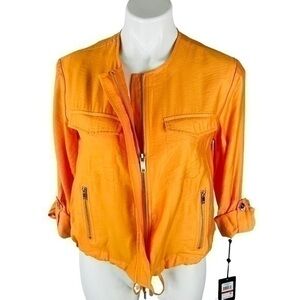 DKNY Jacket - NWT | Women XS | Yellow / Orange Zip Front